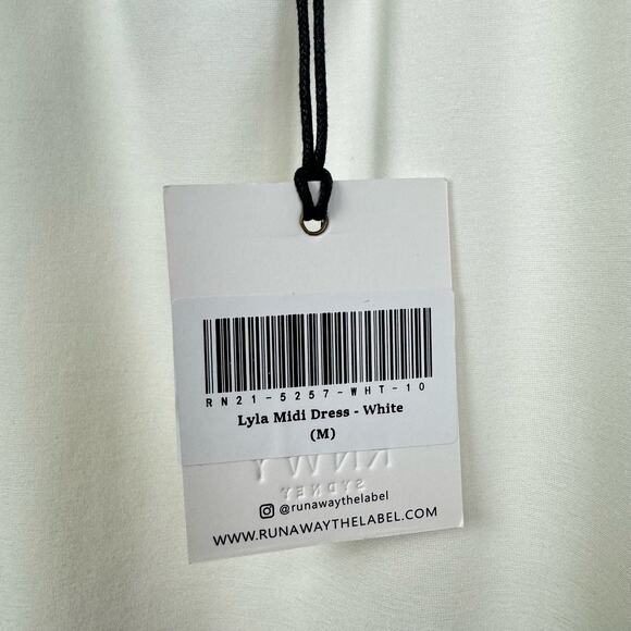 Runaway the Label | NWT Lyla Ivory White Side Slit Keyhole Body-con Midi Dress - Picture 14 of 16